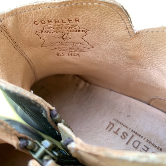 BED STU Isla two toned leather ankle booties boots heels 8.5 distressed - Picture 11 of 12